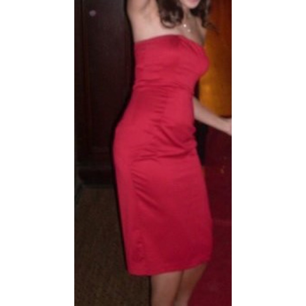 red midi cocktail dress